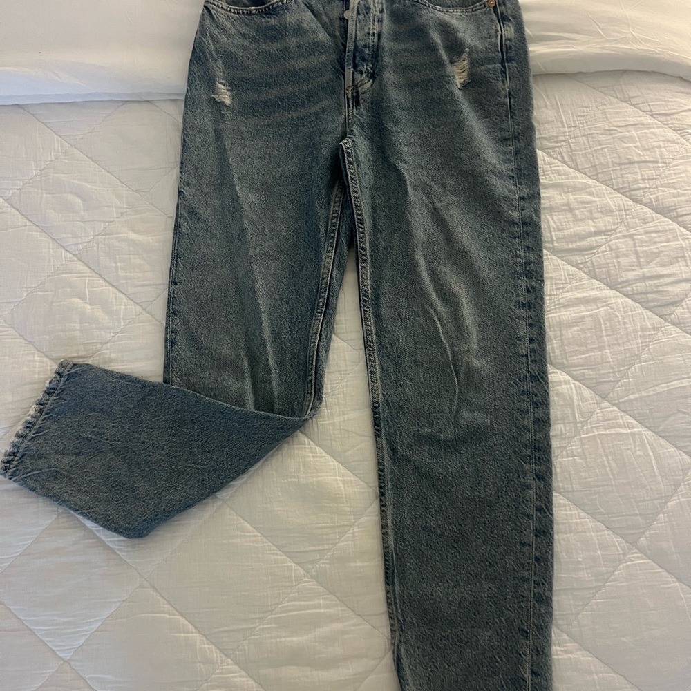 Free People Blue Straight Leg Jeans